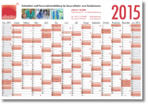 year planner with 14 columns of months